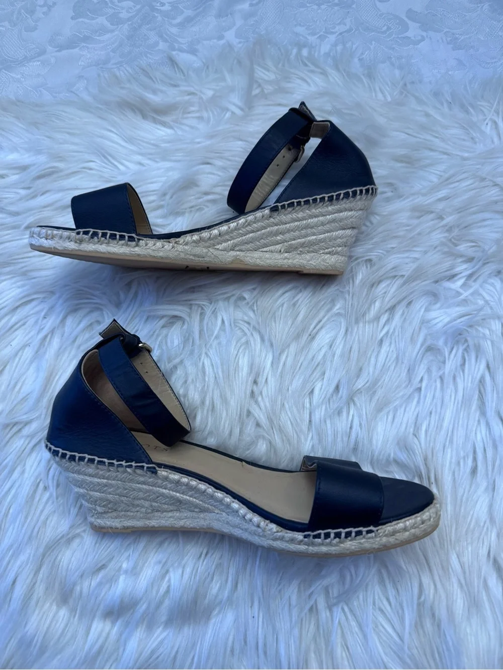 Talbots Size 9 Espadrille Wedge Sandal Open Toe Ankle Strap Comfort Preppy